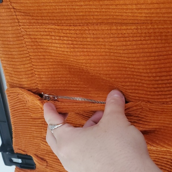 Wide Leg Corduroy Pants in Orange - Picture 5 of 14